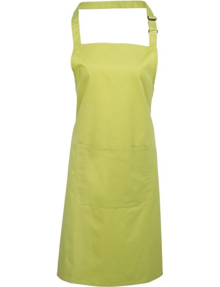 Zástěra s laclem a kapsou Colours - Lime green