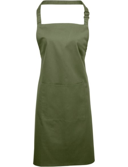 Zástěra s laclem a kapsou Colours - Olive