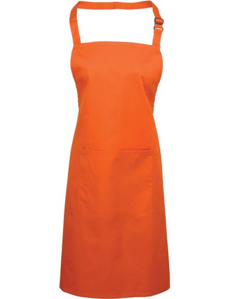 Zástěra s laclem a kapsou Colours - Oranžová