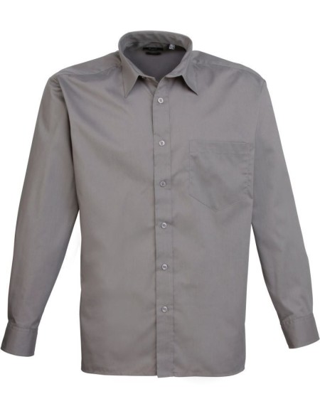 Popelínová košile s dlouhým rukávem PR 200 - Dark grey 41