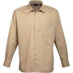 Popelínová košile s dlouhým rukávem PR 200 - Khaki 44,5