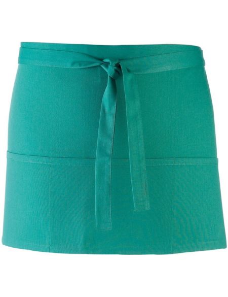 Krátká zástěra do pasu s kapsou Colours - Emerald