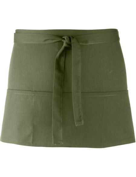Krátká zástěra do pasu s kapsou Colours - Olive