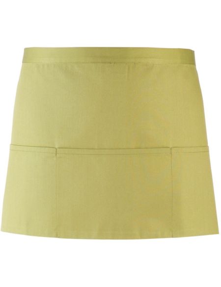 Krátká zástěra do pasu s kapsou Colours - Lime green