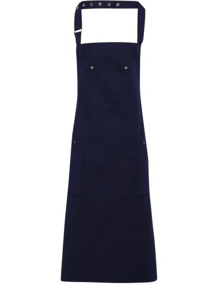 Bavlněná zástěra s laclem Chino - Navy