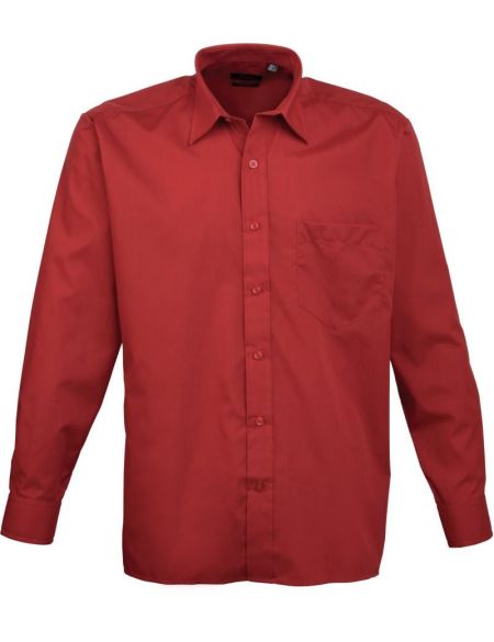 Popelínová košile s dlouhým rukávem  PR 200 - Black