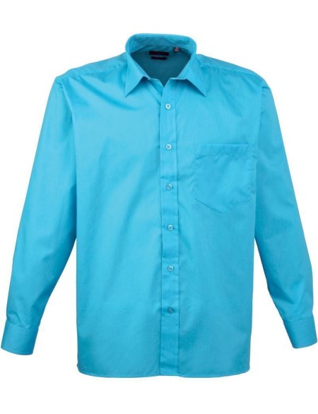 Popelínová košile s dlouhým rukávem PR 200 - Turquoise 39,5