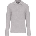 Pánské piqué polo s dlouhým rukávem - Oxford grey XXL