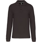 Pánské piqué polo s dlouhým rukávem - Dark grey 3XL