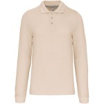 Pánské piqué polo s dlouhým rukávem - Light sand M