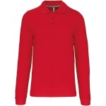 Pánské piqué polo s dlouhým rukávem - Red M