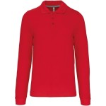Pánské piqué polo s dlouhým rukávem - Red L