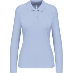 Dámské piqué polo s dlouhým rukávem K244 - Sky blue XL