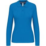 Dámské piqué polo s dlouhým rukávem K244 - Tropical blue 3XL