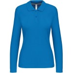Dámské piqué polo s dlouhým rukávem K244 - Tropical blue M