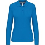 Dámské piqué polo s dlouhým rukávem K244 - Tropical blue XXL