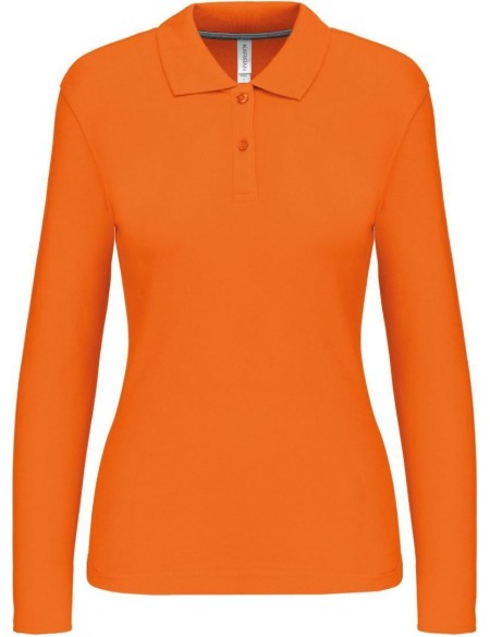 Dámské piqué polo s dlouhým rukávem K244 - Orange M