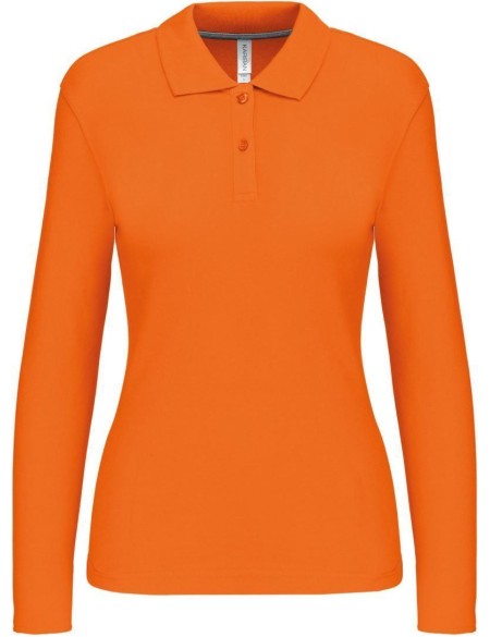 Dámské piqué polo s dlouhým rukávem K244 - Orange L