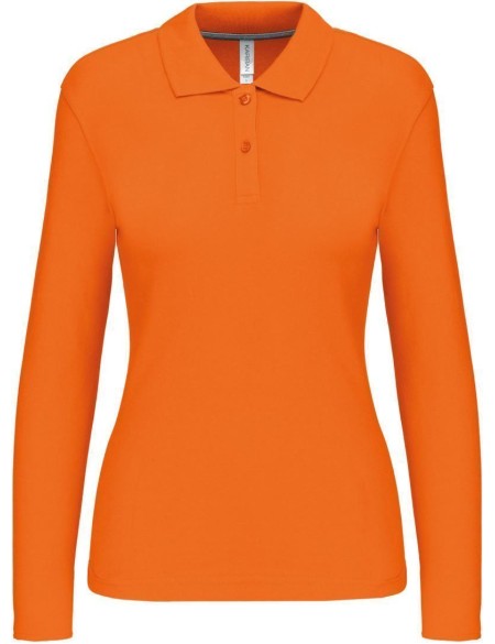 Dámské piqué polo s dlouhým rukávem K244 - Orange 3XL