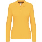 Dámské piqué polo s dlouhým rukávem K244 - Yellow M