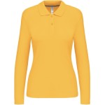 Dámské piqué polo s dlouhým rukávem K244 - Yellow XXL