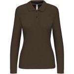 Dámské piqué polo s dlouhým rukávem K244 - Dark khaki 3XL