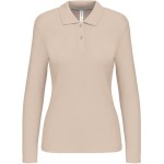 Dámské piqué polo s dlouhým rukávem K244 - Light sand S