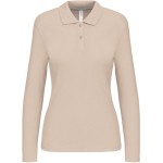 Dámské piqué polo s dlouhým rukávem K244 - Light sand M