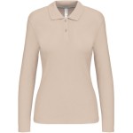 Dámské piqué polo s dlouhým rukávem K244 - Light sand 3XL