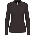 Dámské piqué polo s dlouhým rukávem K244 - Dark grey L