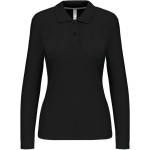 Dámské piqué polo s dlouhým rukávem K244 - Black M