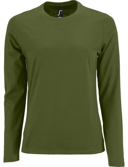 Dámské tričko s dlouhým rukávem IMPERIAL - Dark khaki S