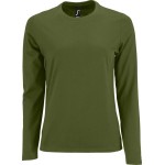 Dámské tričko s dlouhým rukávem IMPERIAL - Dark khaki XXL