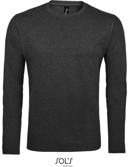 Pánské tričko s dlouhým rukávem IMPERIAL - Charcoal melange 3XL