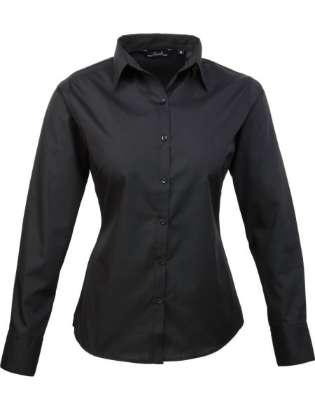 Popelínová halenka s dlouhým rukávem PR 300 - Black XXL