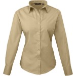 Popelínová halenka s dlouhým rukávem PR 300 - Khaki M