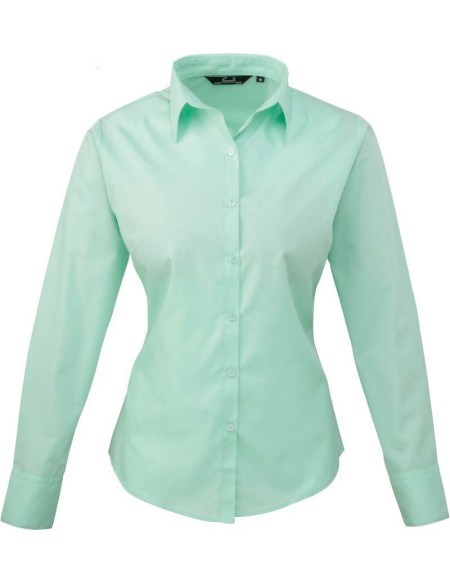 Popelínová halenka s dlouhým rukávem PR 300 - Aqua 3XL