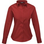 Popelínová halenka s dlouhým rukávem PR 300 - Burgundy 4XL