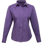 Popelínová halenka s dlouhým rukávem PR 300 - Purple XL