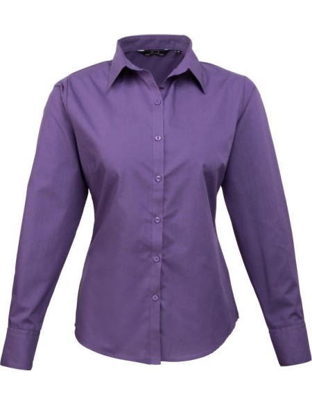 Popelínová halenka s dlouhým rukávem PR 300 - Purple XXL