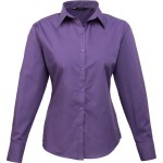 Popelínová halenka s dlouhým rukávem PR 300 - Purple 3XL