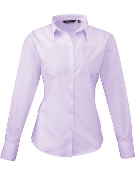 Popelínová halenka s dlouhým rukávem PR 300 - Lilac 3XL