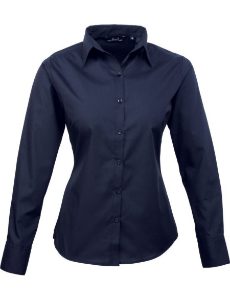Popelínová halenka s dlouhým rukávem PR 300 - Navy 4XL