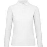 Dámské piqué polo s dlouhým rukávem - White XS