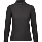 Dámské piqué polo s dlouhým rukávem - Black M