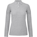 Dámské piqué polo s dlouhým rukávem - Heather grey XL