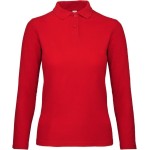 Dámské piqué polo s dlouhým rukávem - Red L