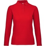 Dámské piqué polo s dlouhým rukávem - Red XXL