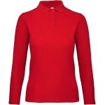 Dámské piqué polo s dlouhým rukávem - Red 3XL