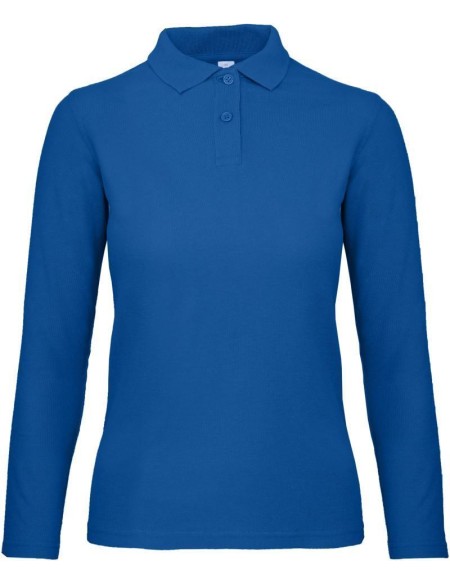 Dámské piqué polo s dlouhým rukávem - Royal blue M